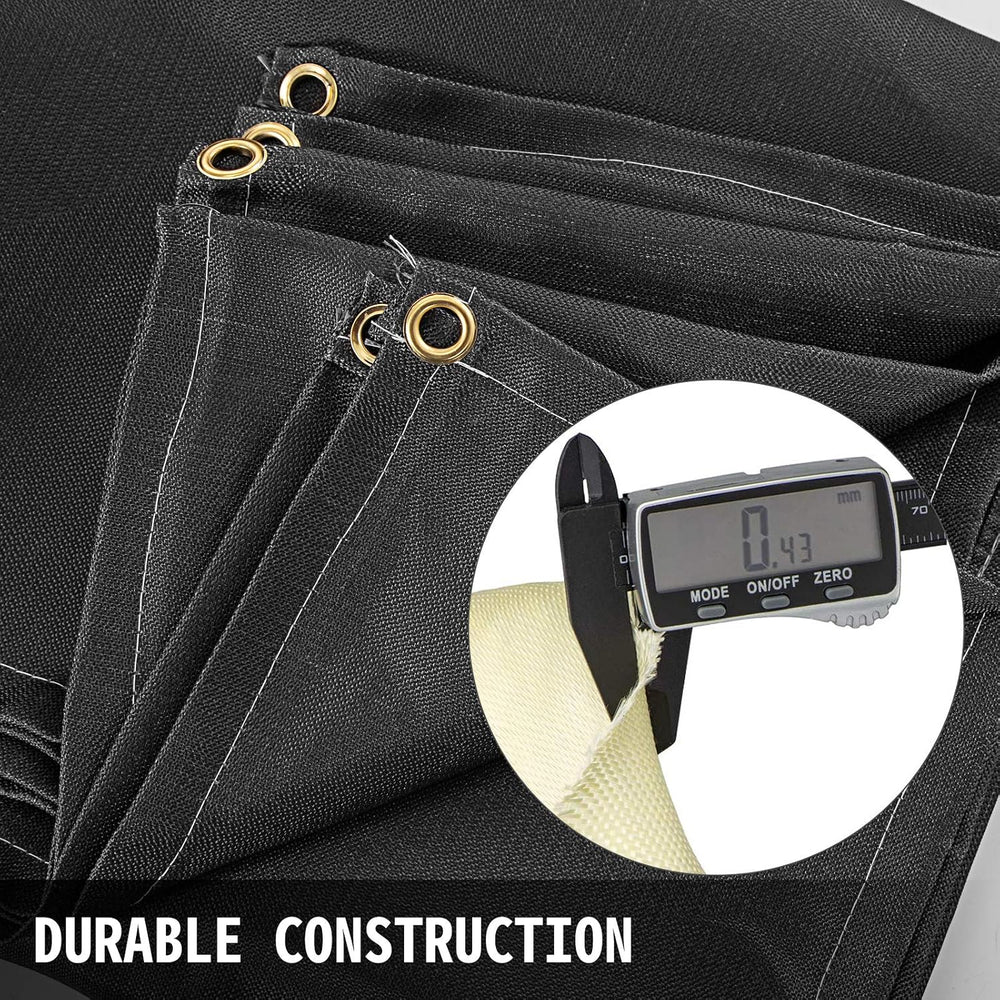VEVOR 6 x 10 Ft Welding Blanket Black Fiberglass Blanket Portable Fiberglass ...