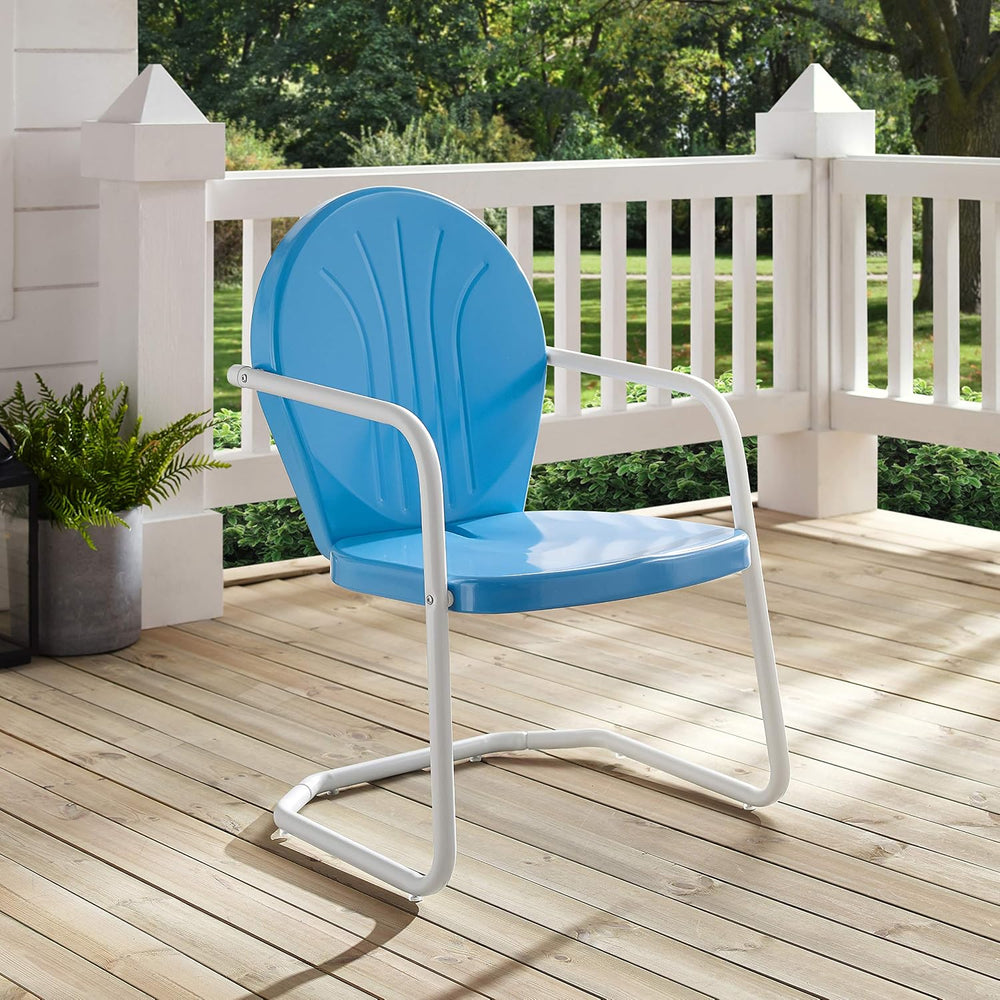 Crosley Furniture Griffith Outdoor Chair, Retro Metal Patio Chairs for Dining...