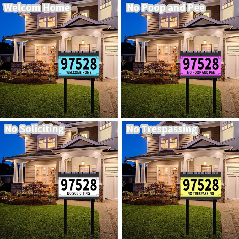 Acrylics Solar Address Numbers Sign for House with Double Stakes