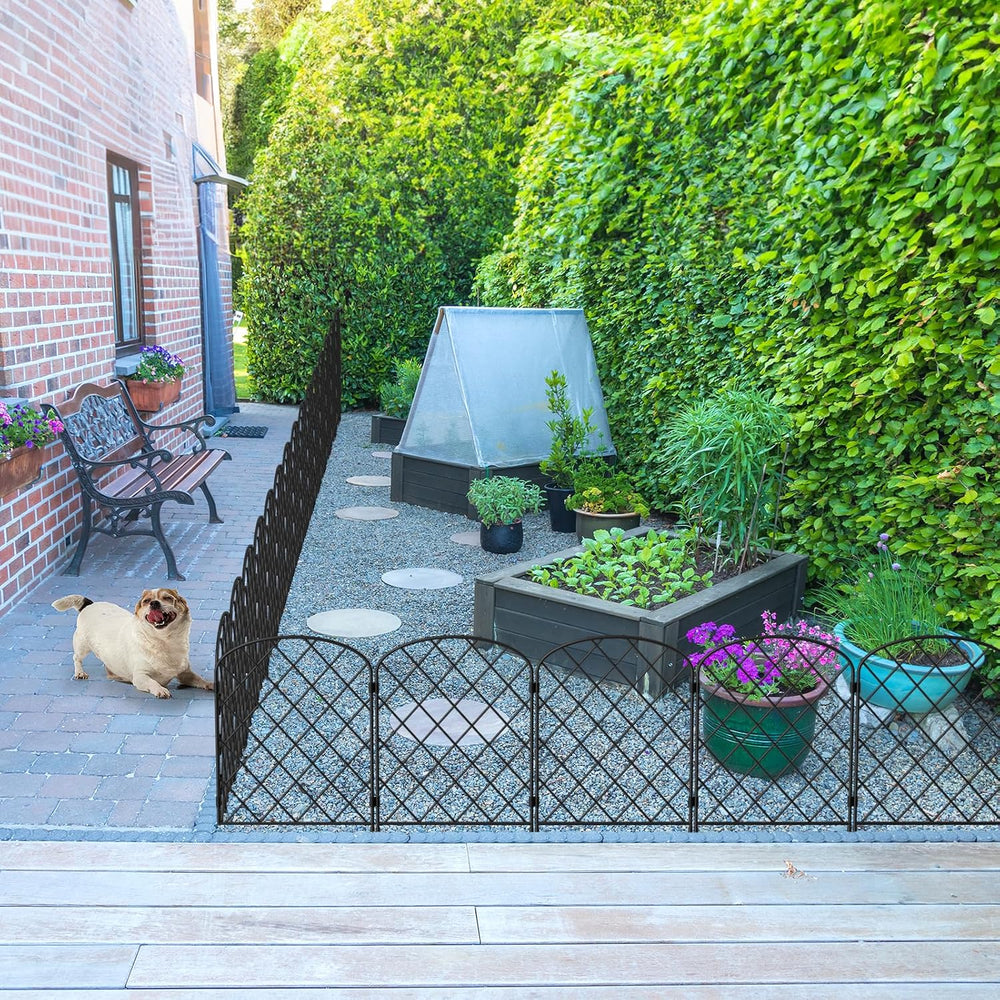 PINPON 19Pack 20ft Garden Fence 24in High Rustproof Metal Barrier Yard