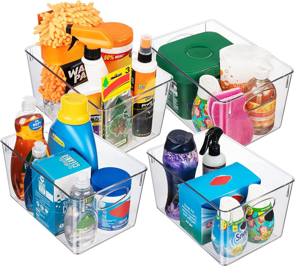 CLEARSPACE Plastic Storage Bins With lids – Perfect Kitchen Fridge Organizer,...