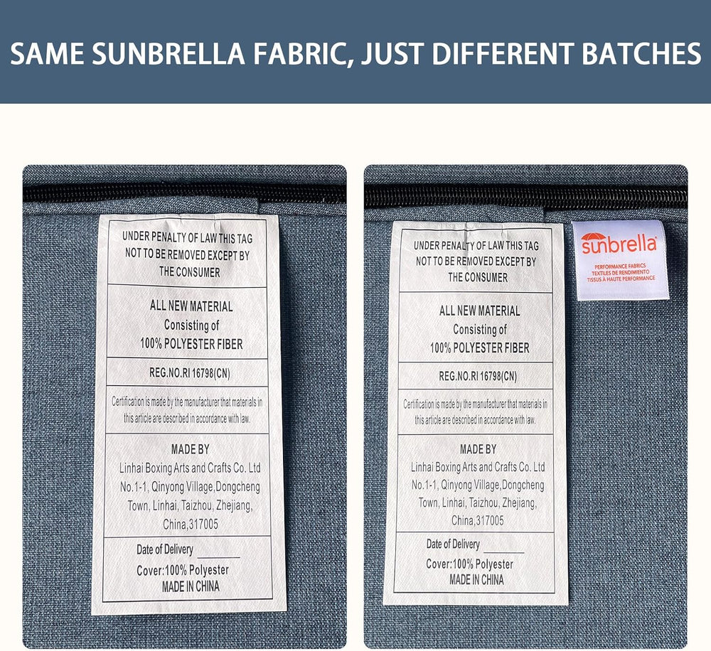 Goodgoods 48x24 Sunbrella Loveseat Cushion Set, 30D Foam, Denim