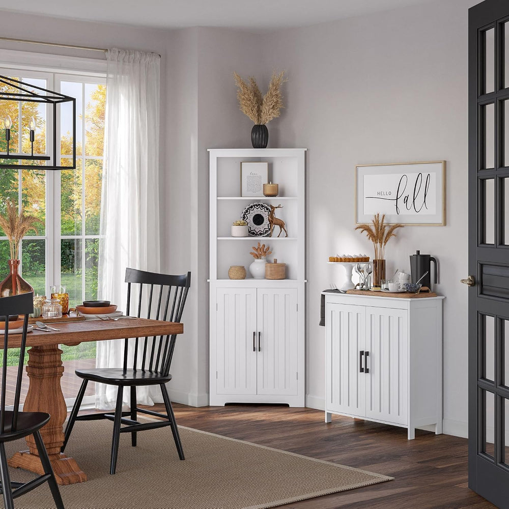 RiverRidge Monroe Two-Door Bathroom Floor Storage Cabinet - White