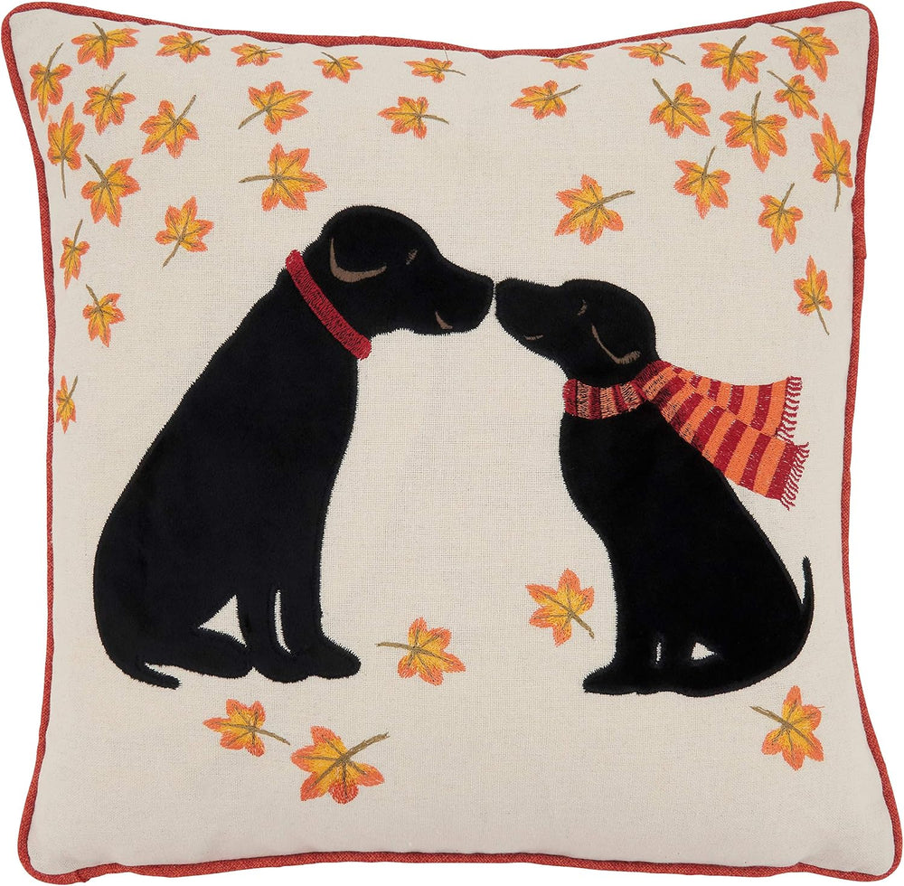SARO LIFESTYLE Fall Design Puppy Love Throw Pillow with Poly Filling, 16"...