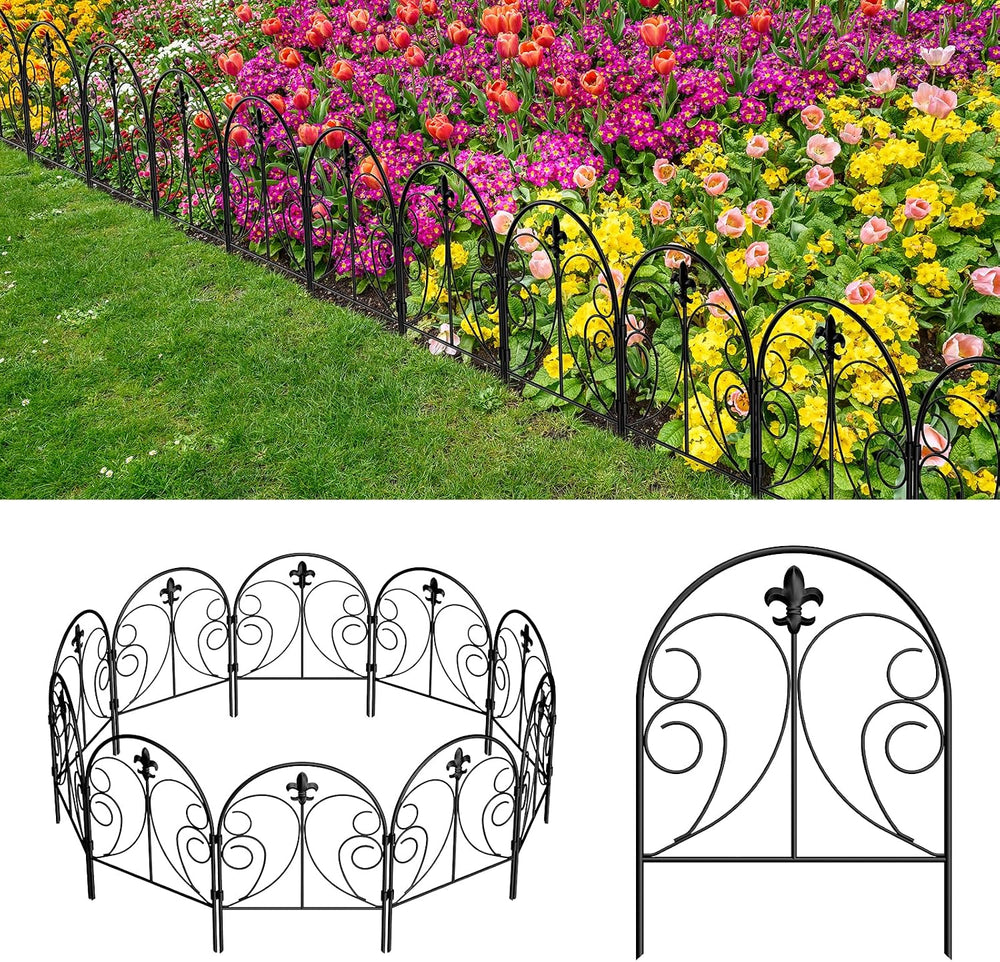 Decorative Garden Fence 25 Pack, Total 22in(H) x 27ft(L)
