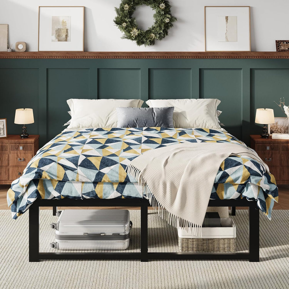 Allewie 14 Inch Queen Metal Bed Frame, 4000LBS Heavy Duty Support, Black