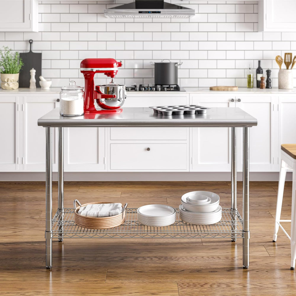 Seville Classics Commercial Work Table Island Utility Cart Prep Station, for ...