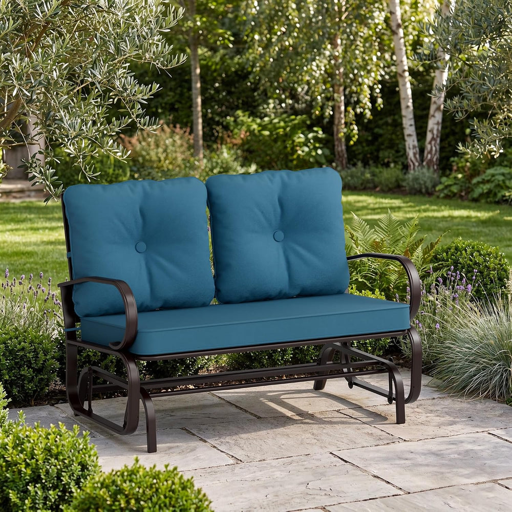 Crownland Outdoor Patio Glider Chair, Rocking Glider Bench for 2 Person, Porc...