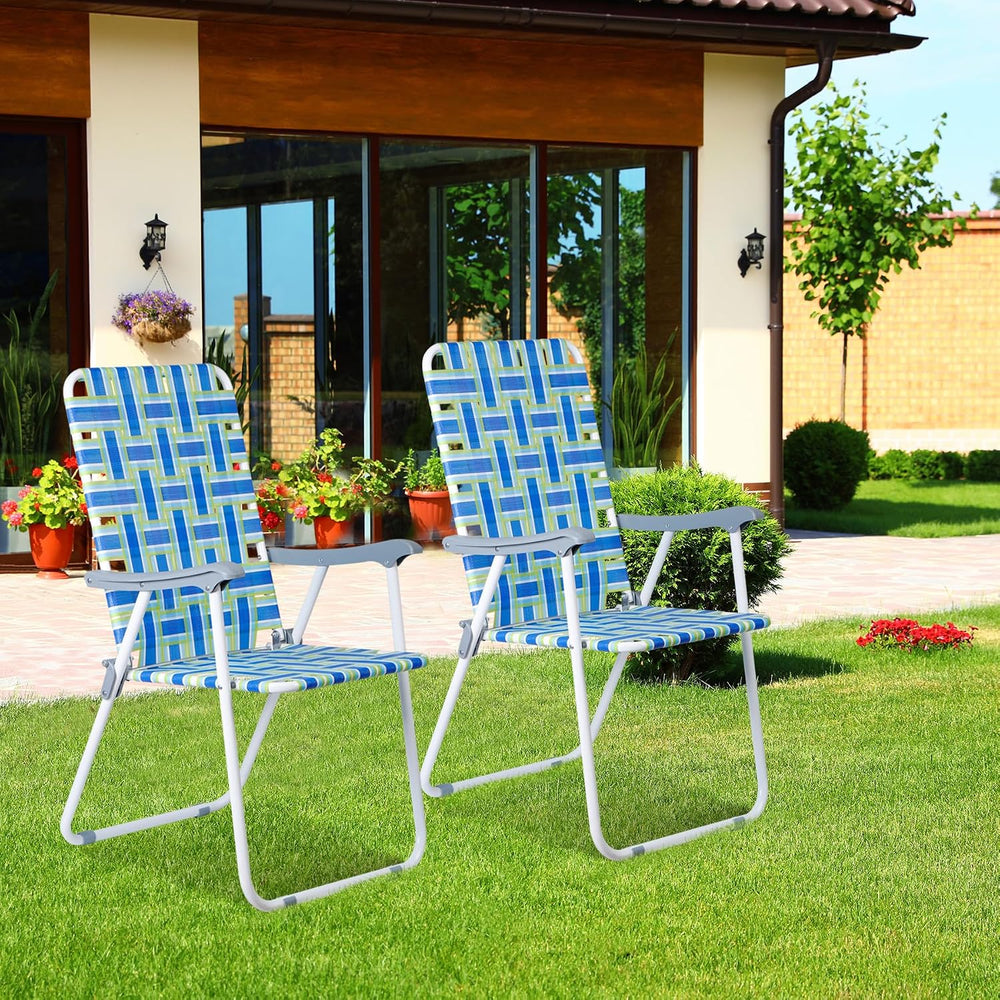 ZENY Beach Chairs, Patio Folding Lawn Chairs Outdoor Webbed Folding Chairs