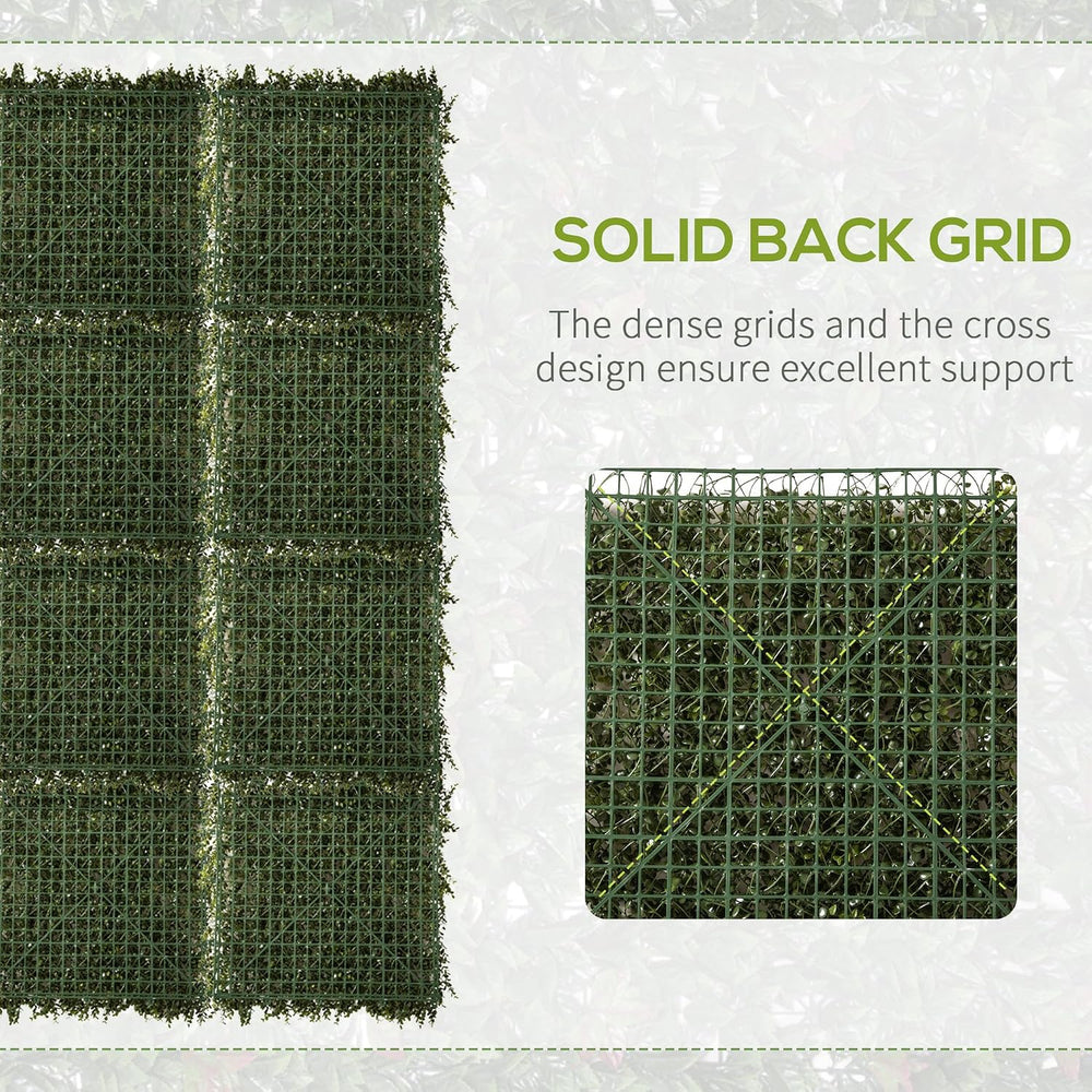 Outsunny 12PCs Grass Wall Panels, 20" x 20" Artificial Grass Wall D...