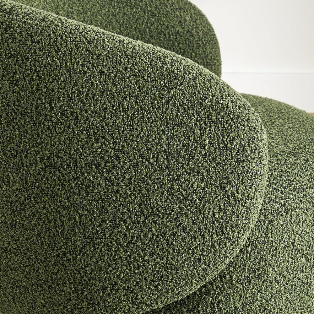 KISLOT Swivel Barrel Accent Chair, Boucle Fabric, Moss Green, 2-Pack