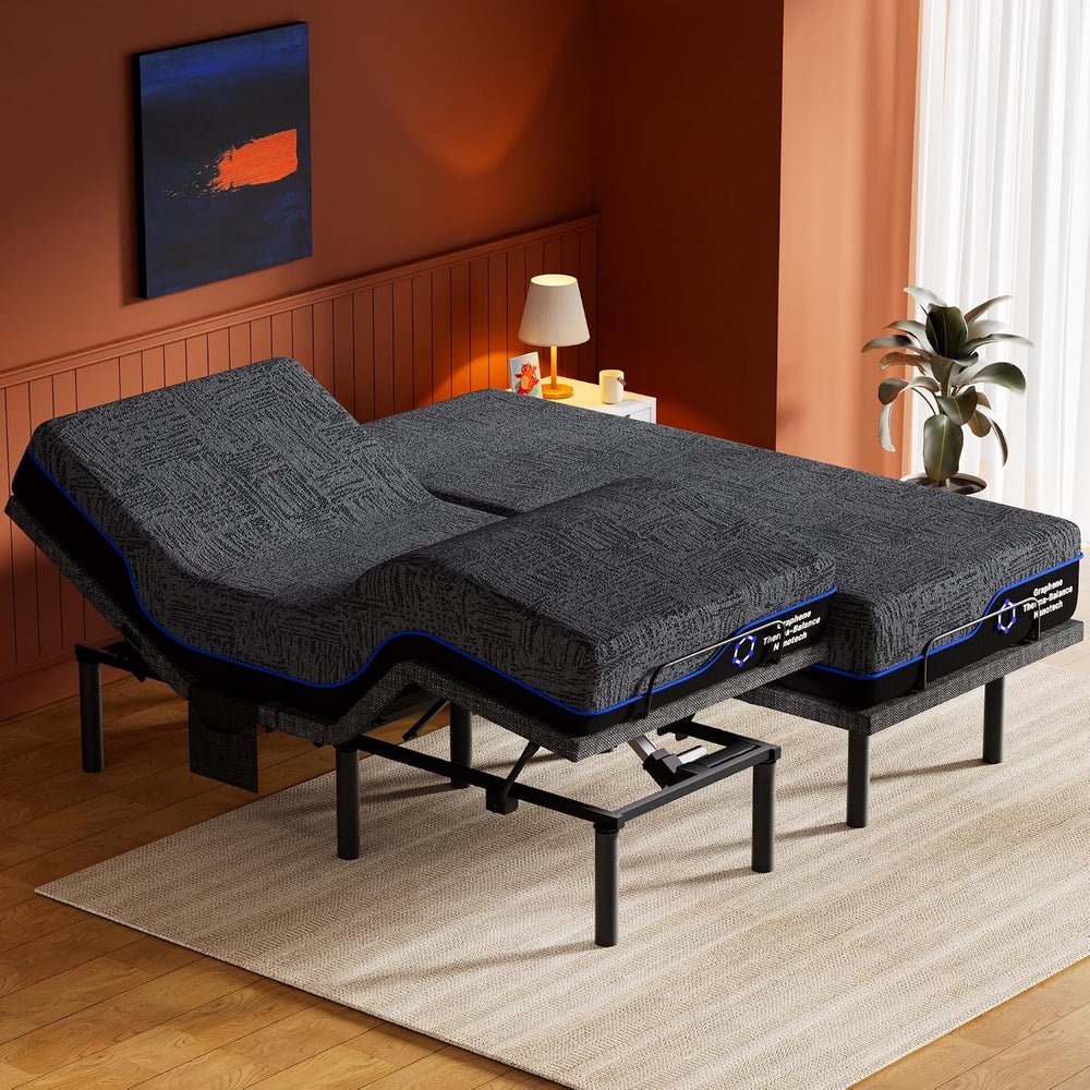 Amada Split King Adjustable Bed Frame with Head & Foot Incline & Wire...