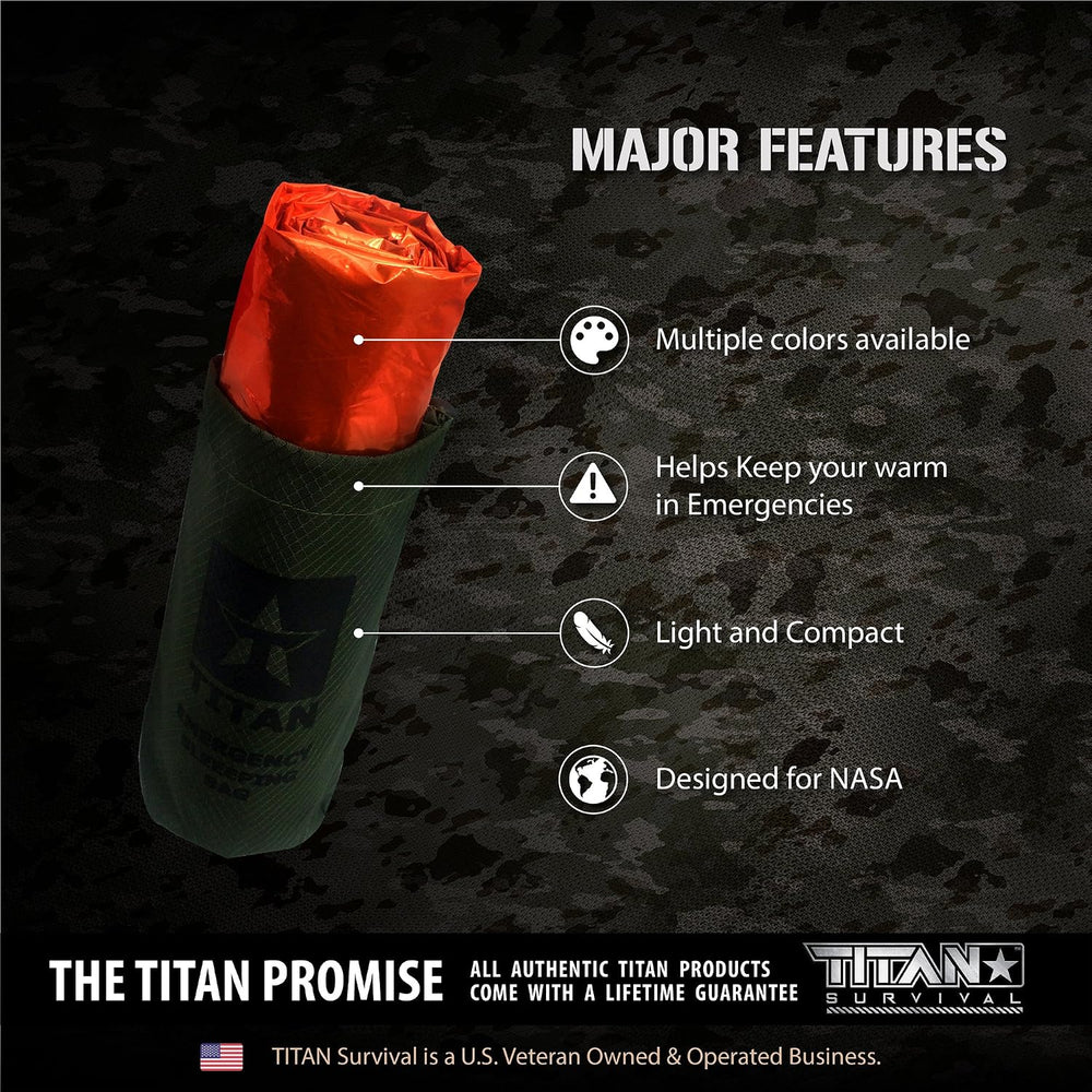 Titan Emergency Sleeping Bag Mylar - 36x78 90% Heat Retention