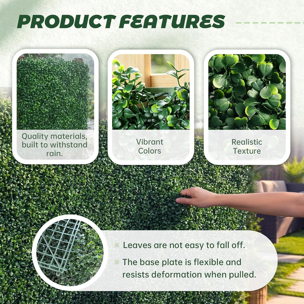 TTTM 72"x144" 72 Sqft, UV-Resistant Artificial Boxwood Hedge Roll P...