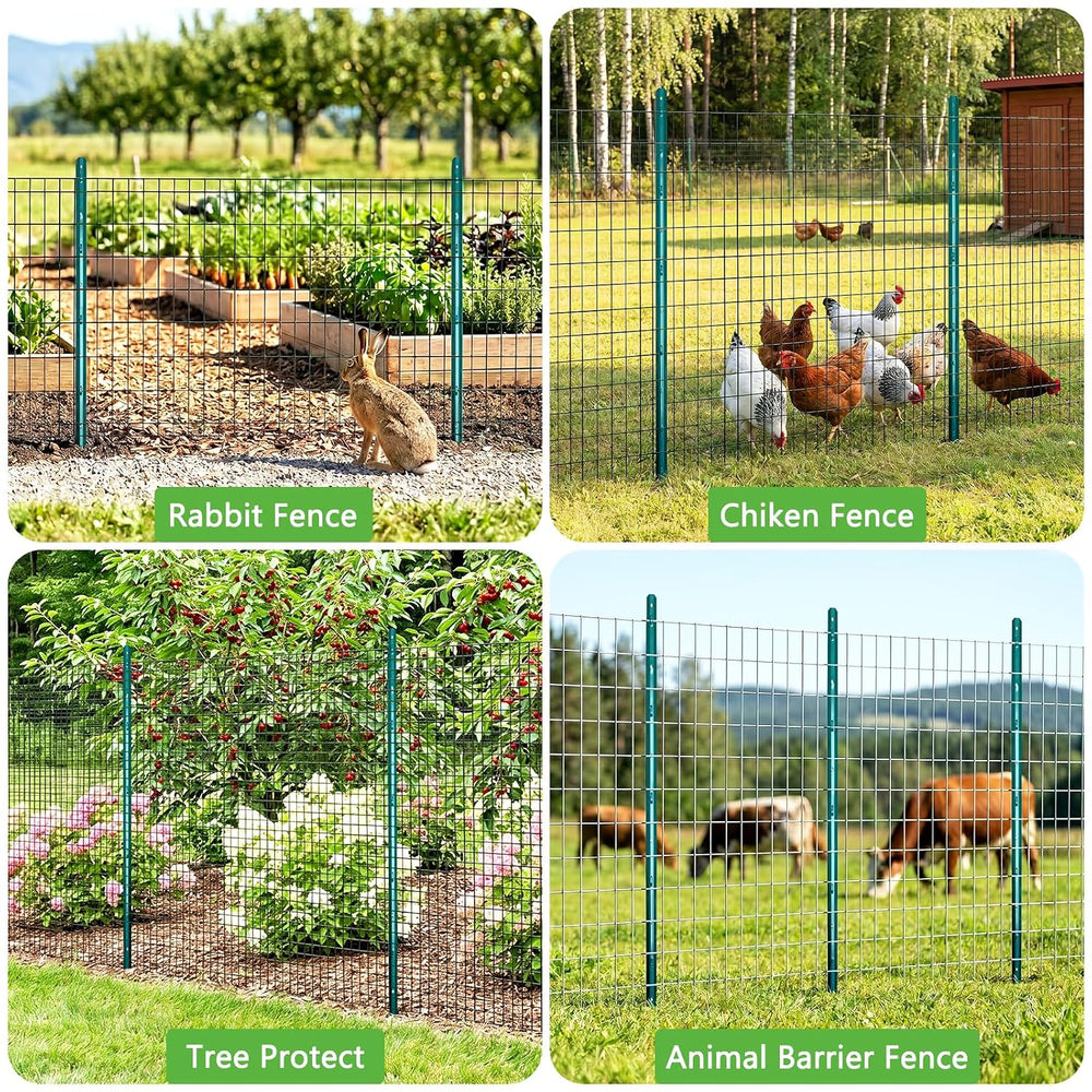 Thealyn Metal 10Pack 4FT Fence Posts for Wire Fencing Heavy Duty U Post