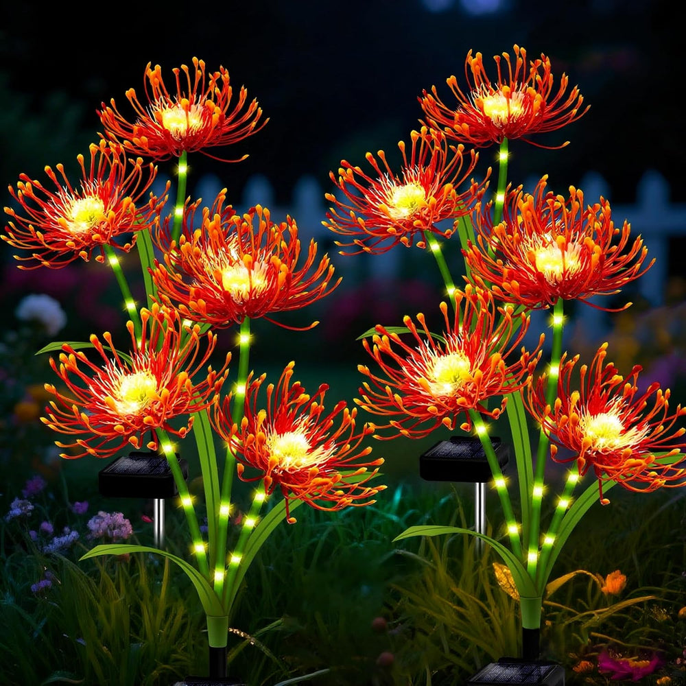 Solar Garden Flower Lights Outdoor,Fall Decor with Glowing Stems