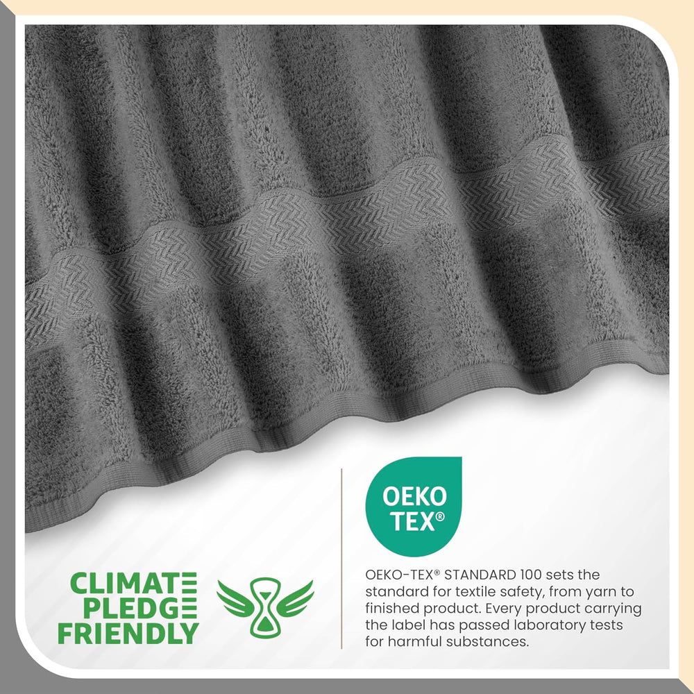 Martex 6-Piece 100% Ringspun Cotton Towel Set, Dark Grey