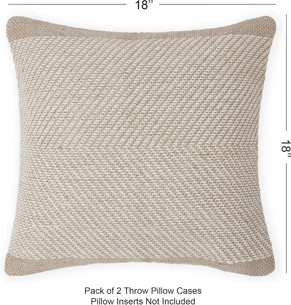 · REDEARTH · Boho Textured Handwoven Throw Pillow Cases - Artisanal Chevron