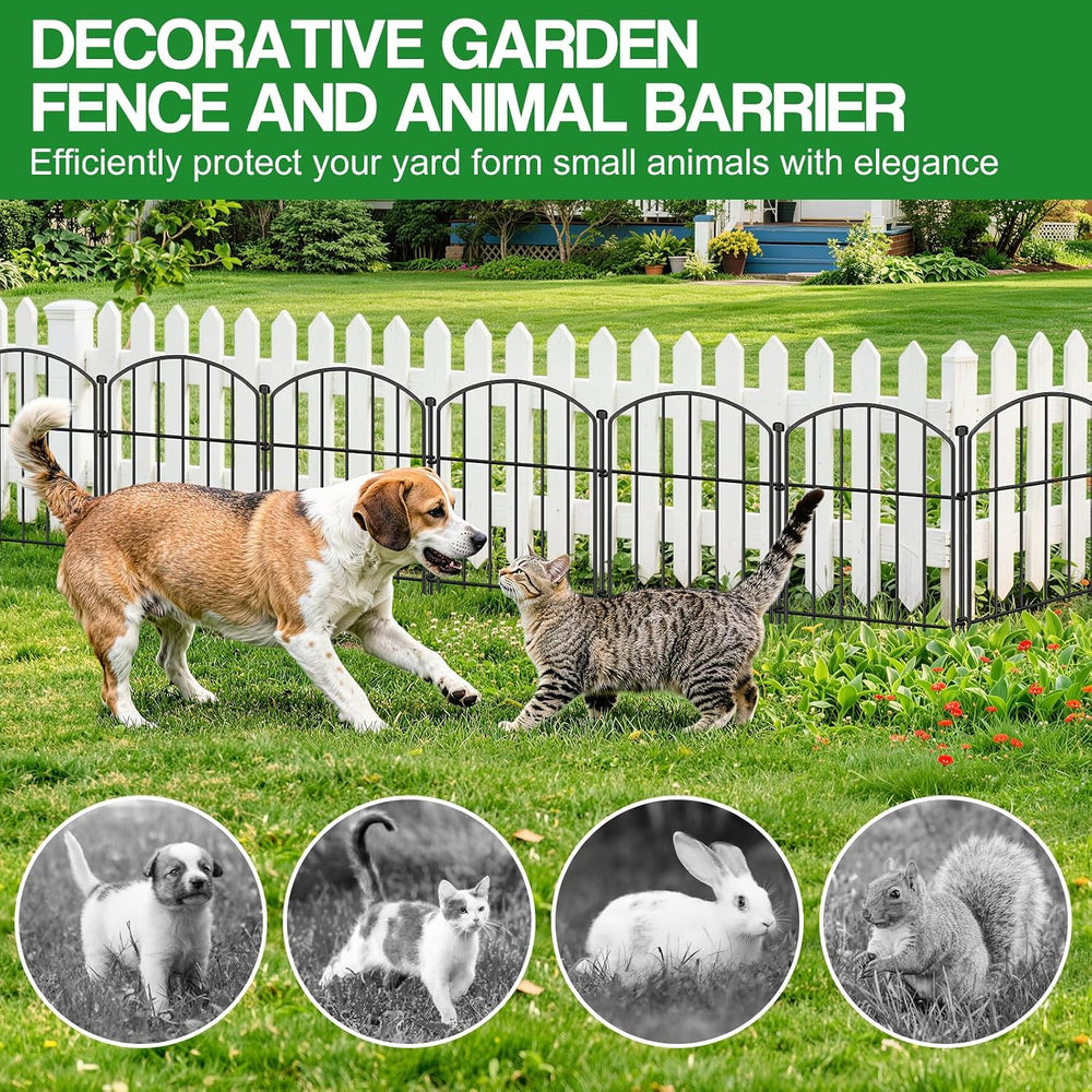 Decorative Garden Fence, 25-Pack No Dig Animal Barrier for Yard Edging