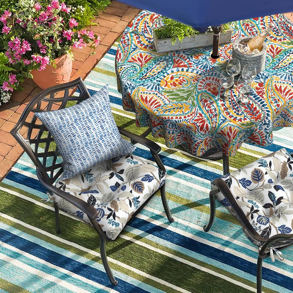 DYTXIII Set of 2 Outdoor Chair Cushions 19"x19"x4", Water Repe...