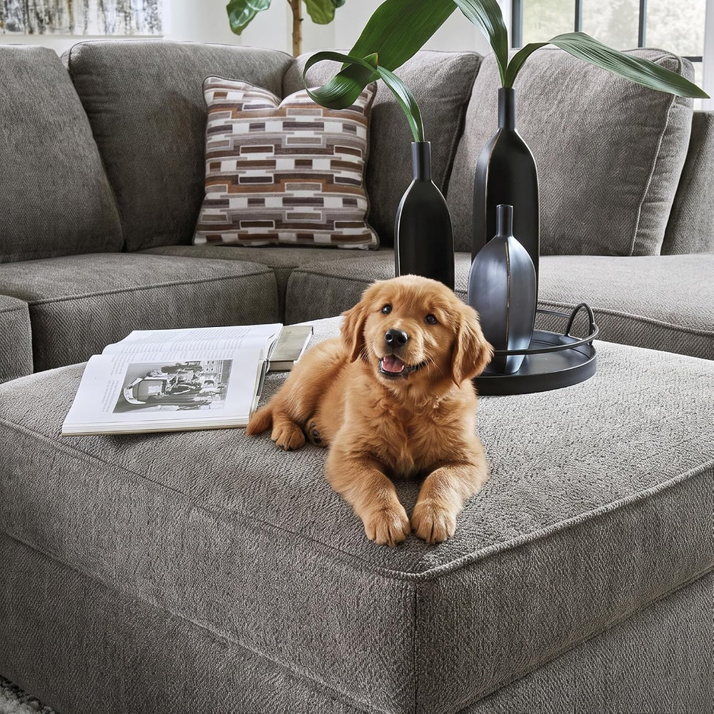 Signature Design by Ashley Putty Grey Ottoman with Storage