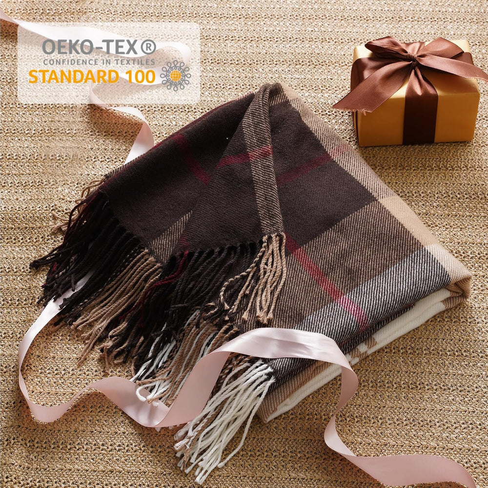 Brown Plaid Throw Blanket for Couch, Fall Buffalo Plaid Blanket 50"x60&q...