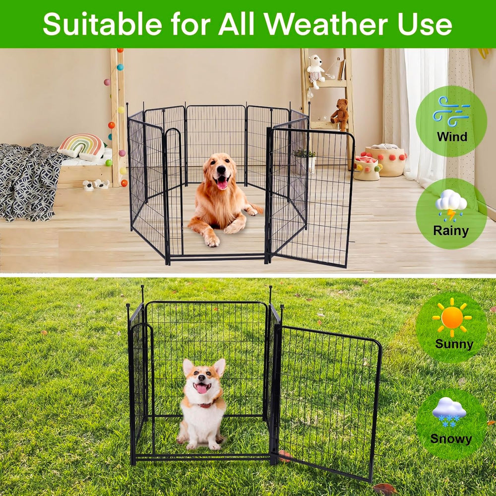 Getlay Tall Garden Fences and Borders for Dogs, 4.6ft High Dog Fence, 10 Pane...