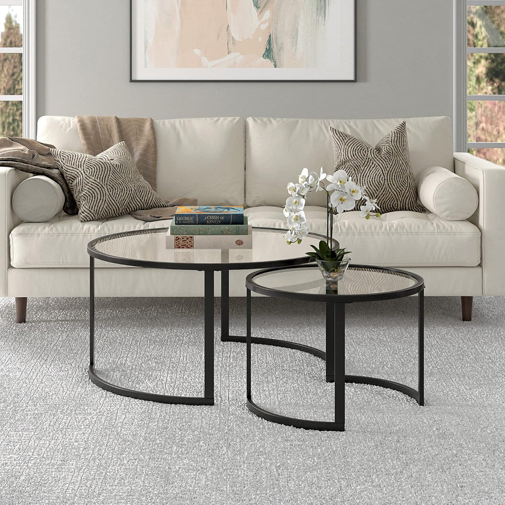 Henn&Hart 36" Modern Coffee Table, Black
