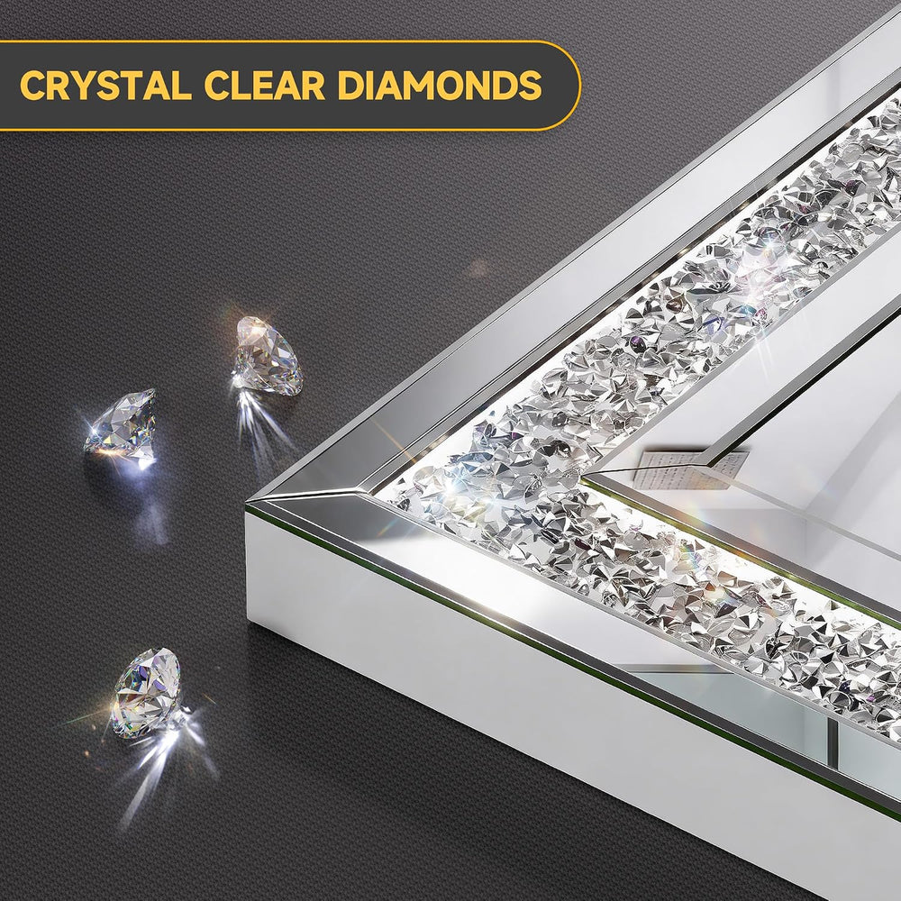 47" x 26" LED Diamond Wall Mirror, Dim & Anti-Fog