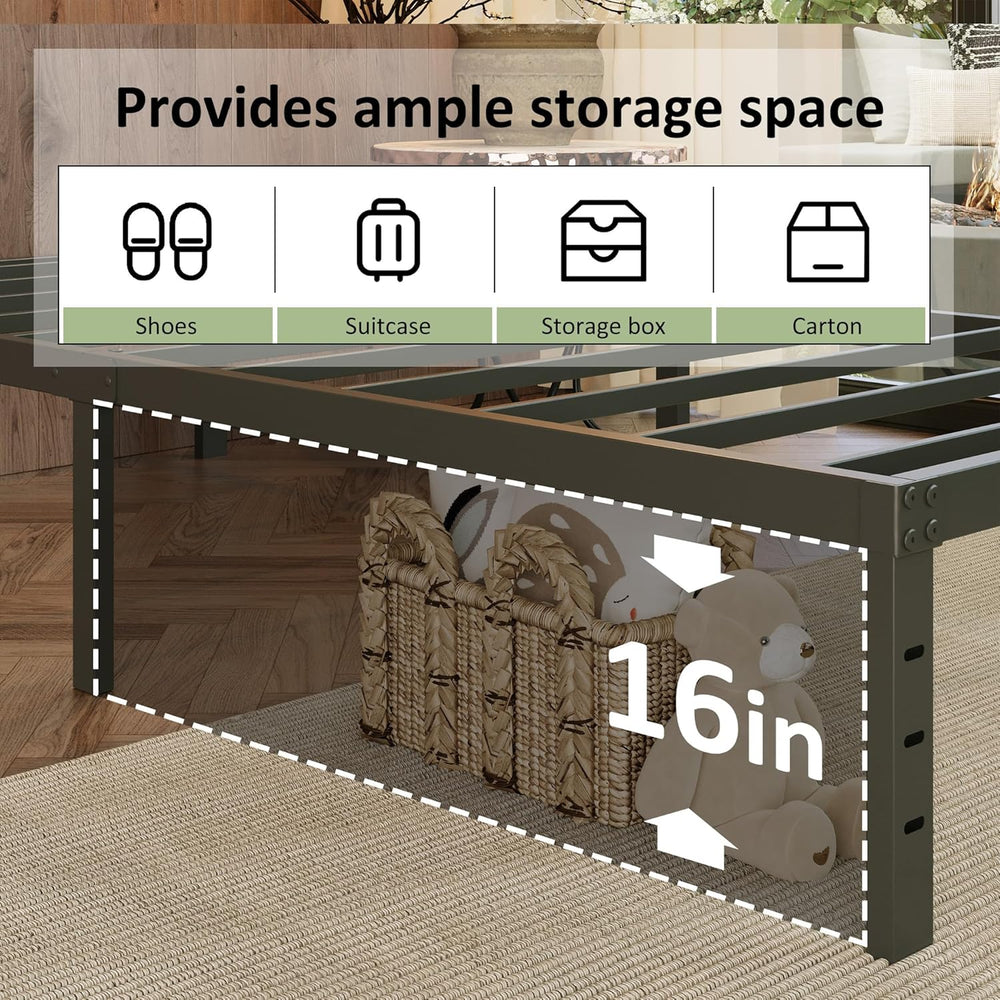 EMODA 18 Inch Twin XL Bed Frames with White Cover