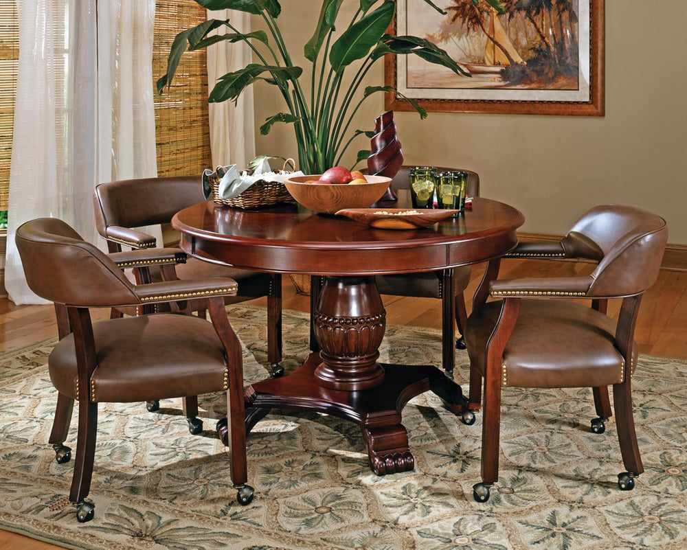 Steve Silver Furniture Tournament Arm Chair w/Casters, Dining Chair with Cast...