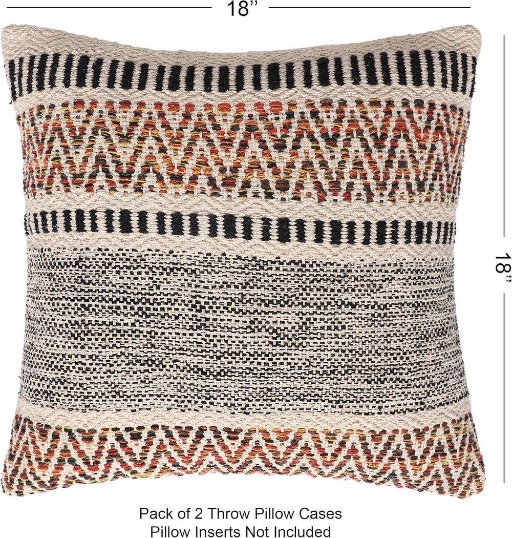· REDEARTH · Boho Textured Handwoven Throw Pillow Cases - Motley Bohemia