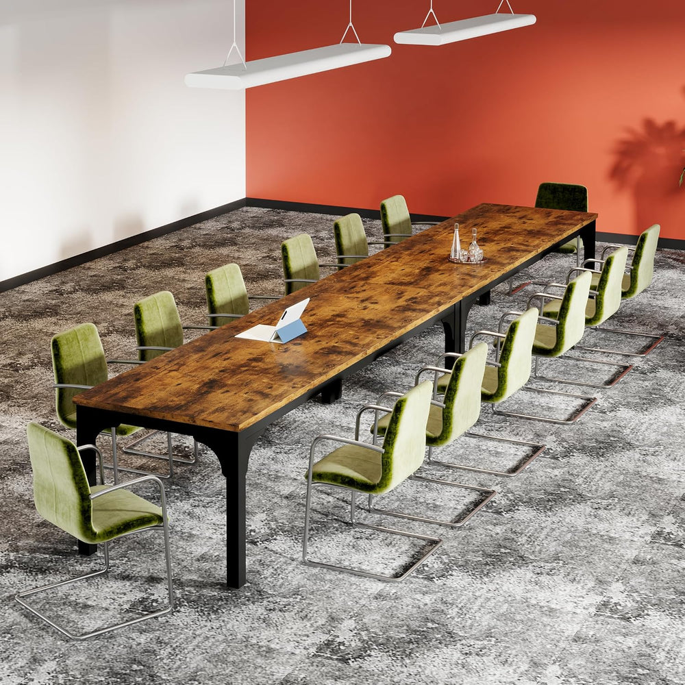 6.56 FT Conference Table, Super Sturdy Large Rectangle Meeting Seminar Table ...