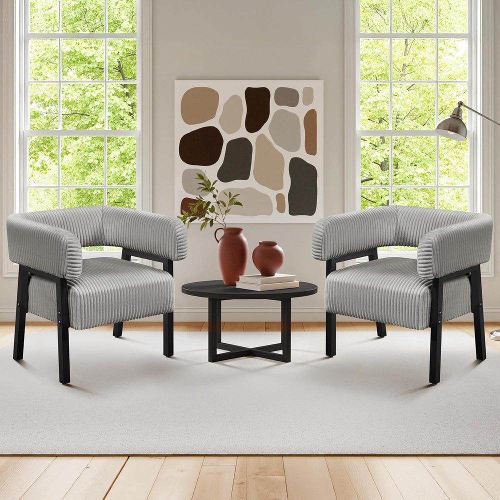 Yaheetech Accent Living Room Chair with Pocket Coiled Seat Set of 2