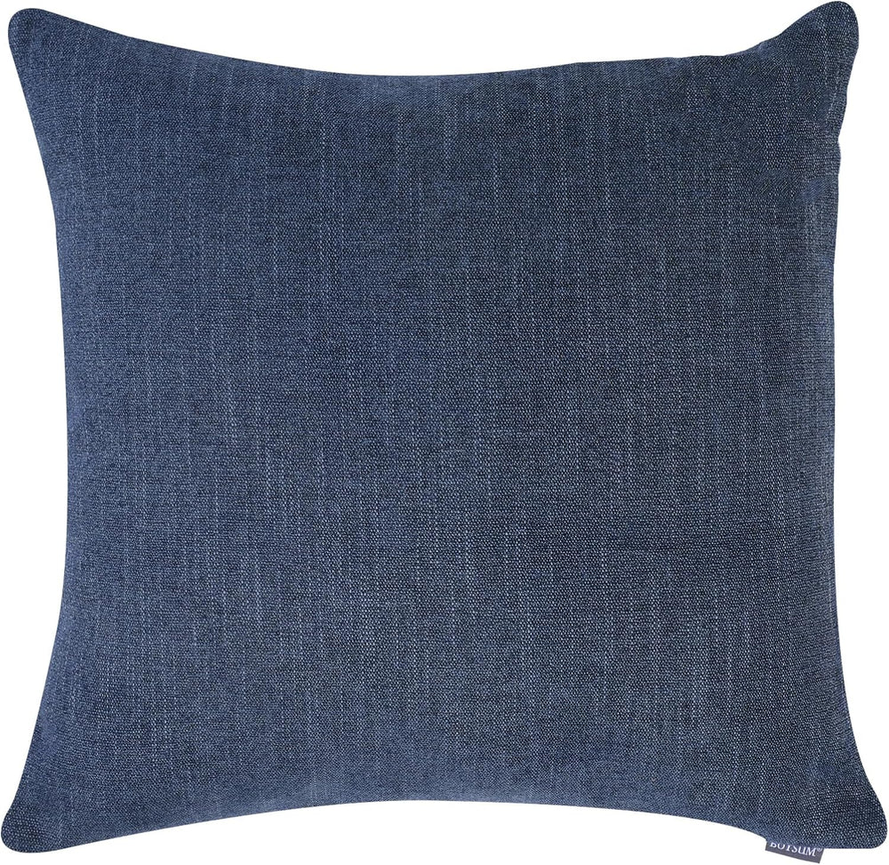 Set of 2 Leather Throw Pillow Covers Cotton Linen Decor Patchwork Pillow Cove...