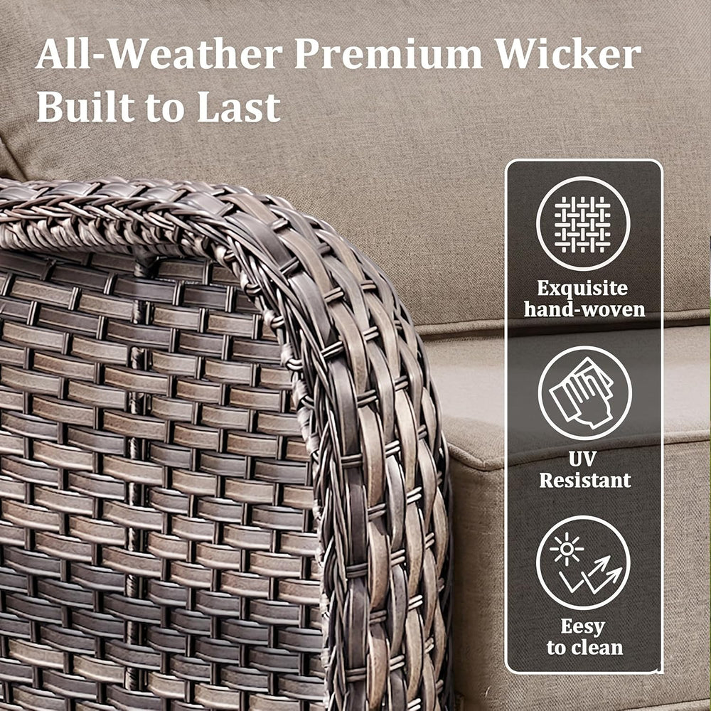 Luxury Outdoor Swivel Rocker Patio Chairs Set of 2 with 6-Inch Thick Cushions...