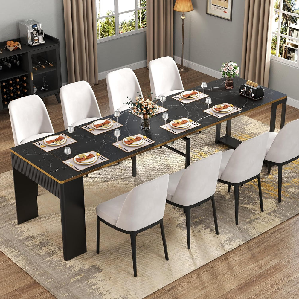 17"-112" Extendable Dining Room Table, Modern Space Saving Dining T...