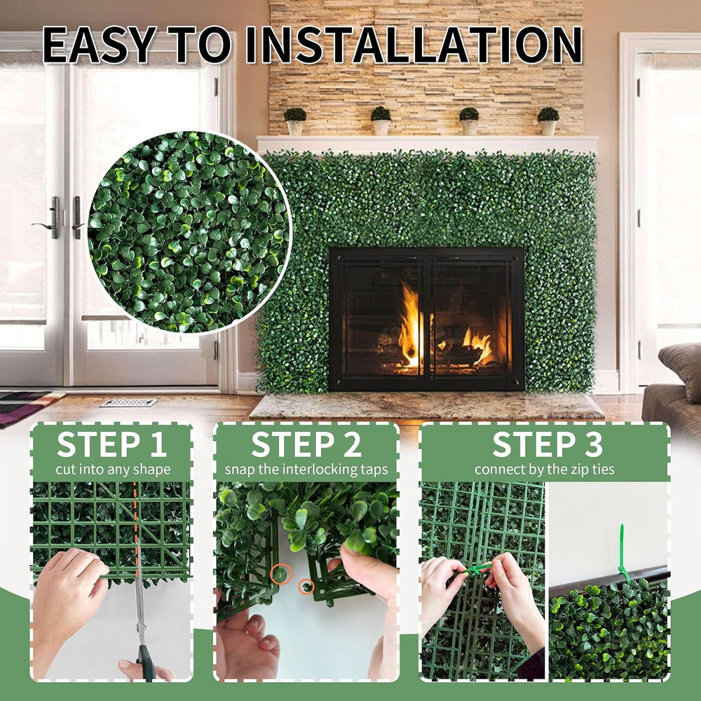 Naaquqrtl Artificial Boxwood Grass Wall Roll, 40"x120" 1P (33.4 sqft)