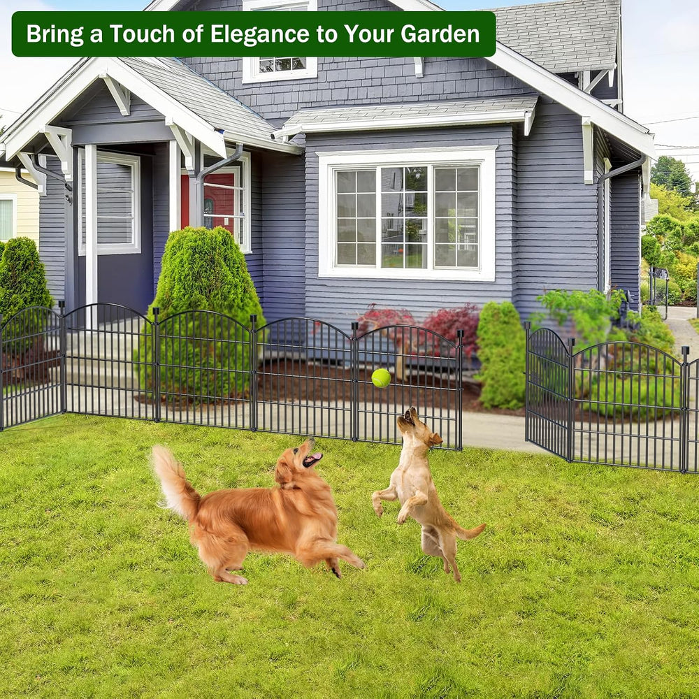 10 Panel No Dig Decorative Garden Fence with Gate 24" H x 20'L Dog B...