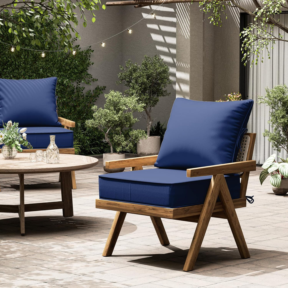 Outdoor Seat Cushions 22×24, Waterproof, for Patio Sofa Chairs, Blue