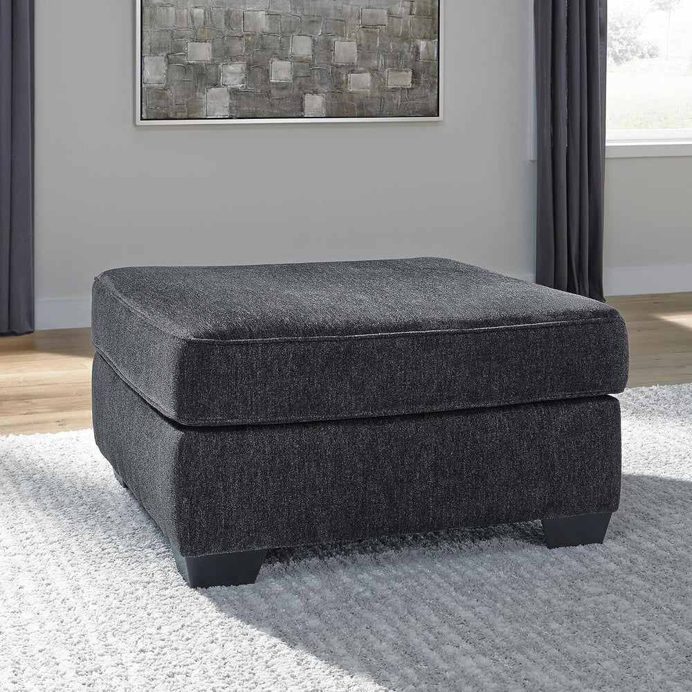 Signature Design by Ashley Altari Oversized Square Ottoman, Slate Gray