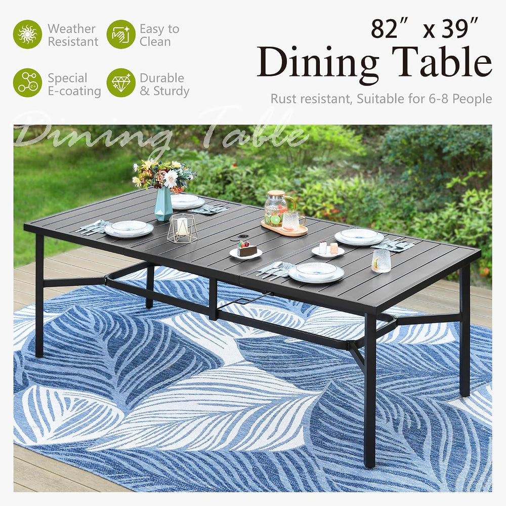 Sophia & William Patio Dining Set for 8, Metal Table & Aluminum Chairs