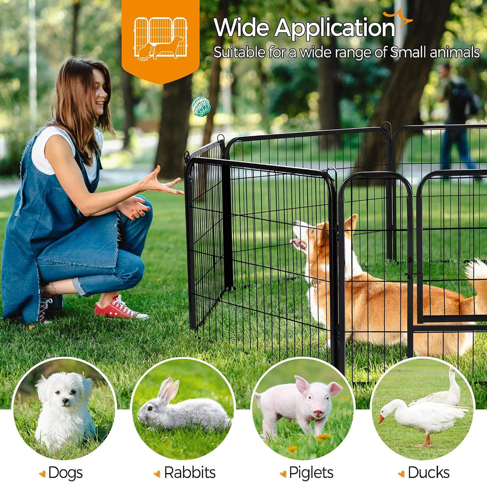 Yaheetech 24" H 16-Panel Extra Wide Dog Playpen w/Door for Indoor Outdoor