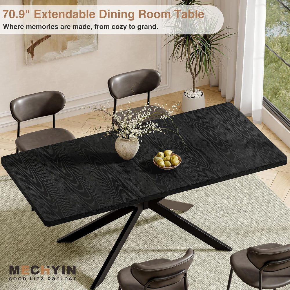 Extendable Dining Room Table for 4 6 8,55"-70" Kitchen Table Leaf,B...