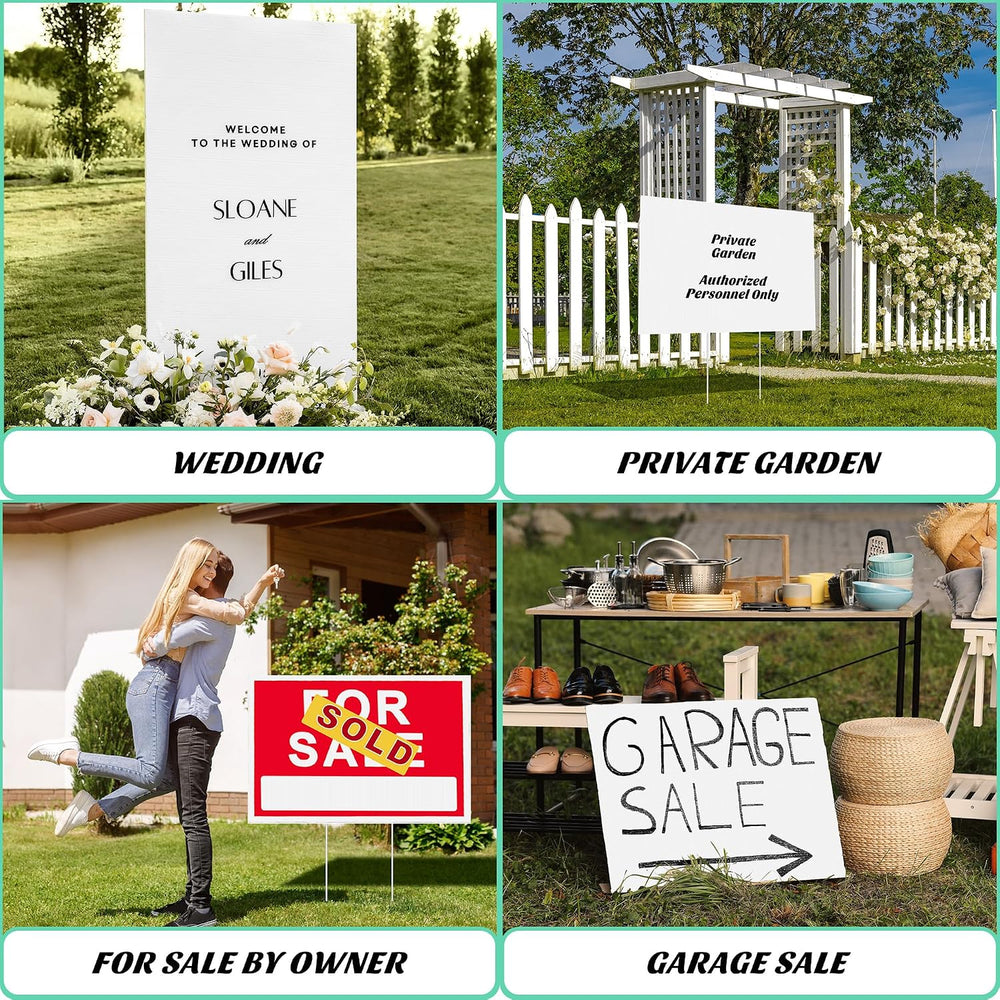 12 Pack 24 x 36 Inch Corrugated Plastic Boards Blank Yard Signs