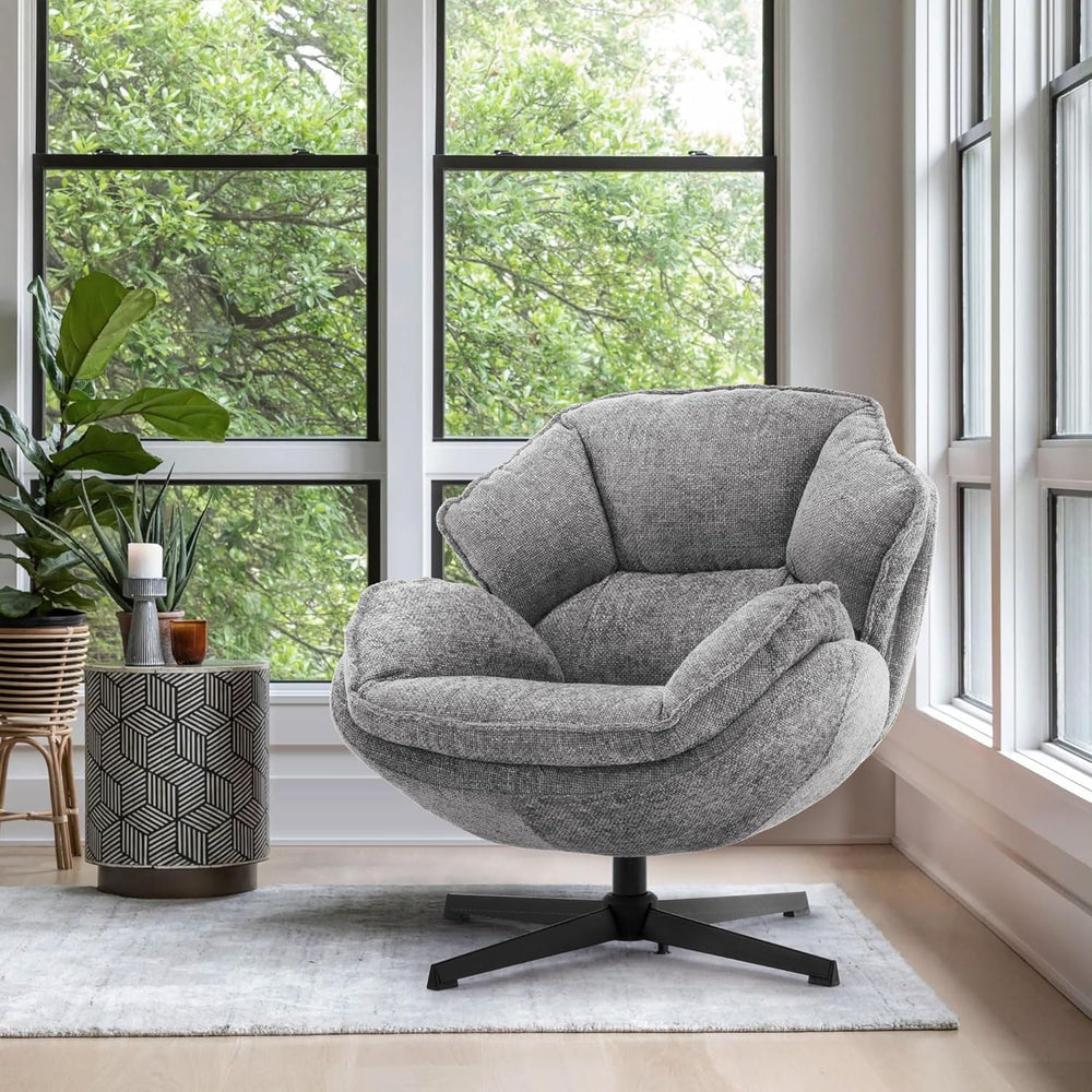 IWMH Swivel Accent Chair for Living Room,Comfy Lounge Chair with Metal Legs