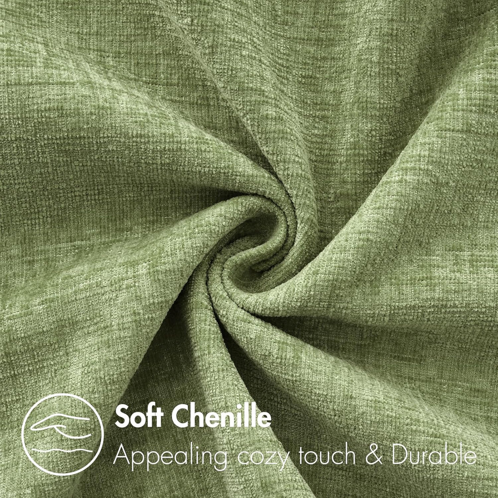 MIULEE Soft Chenille Euro Throw Pillow Covers Sage Green 26x26 Pack of 2