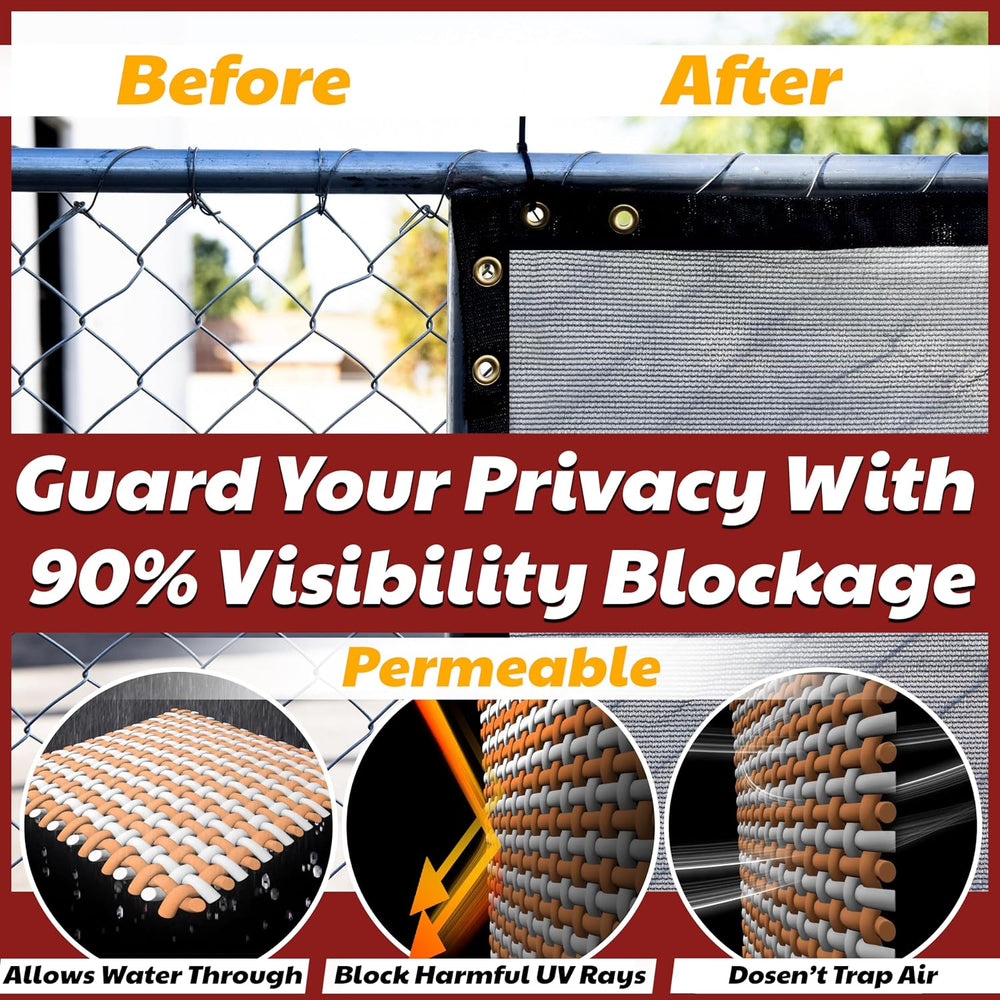 Amgo 4' x 24' Fence Privacy Screen, Heavy Duty Mesh Outdoor & Bac...