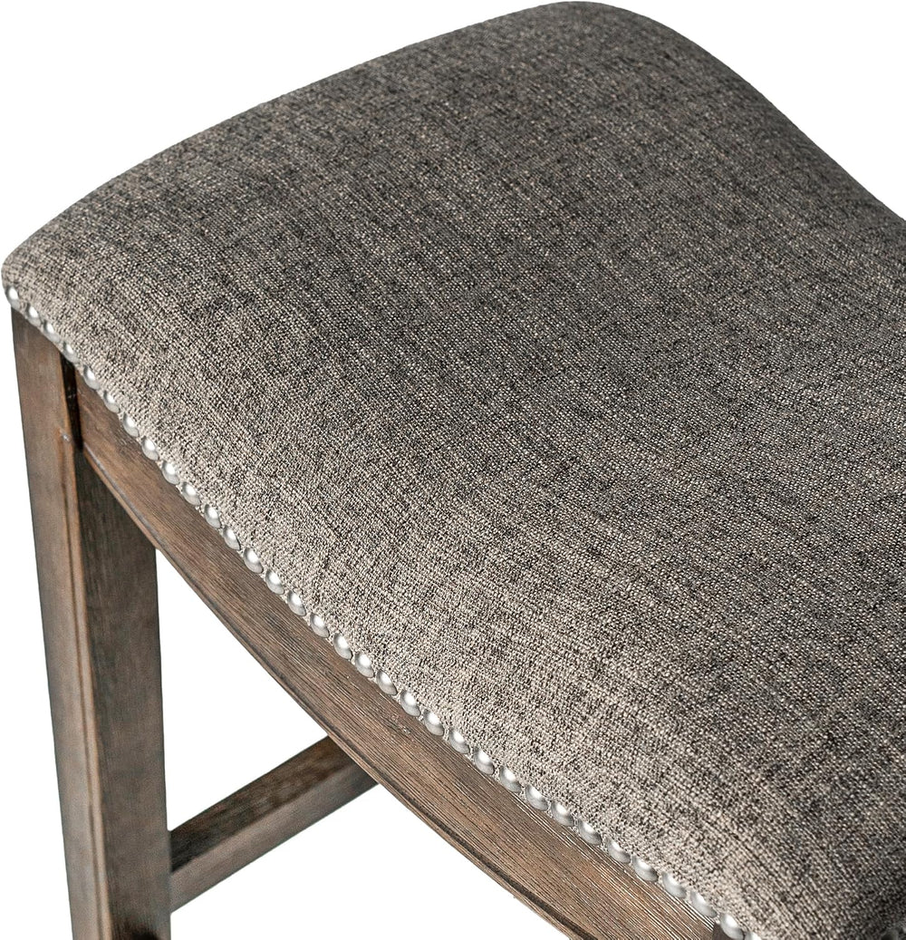 Maven Lane Adrien Backless Counter Stool, Brown, 26", Set of 4