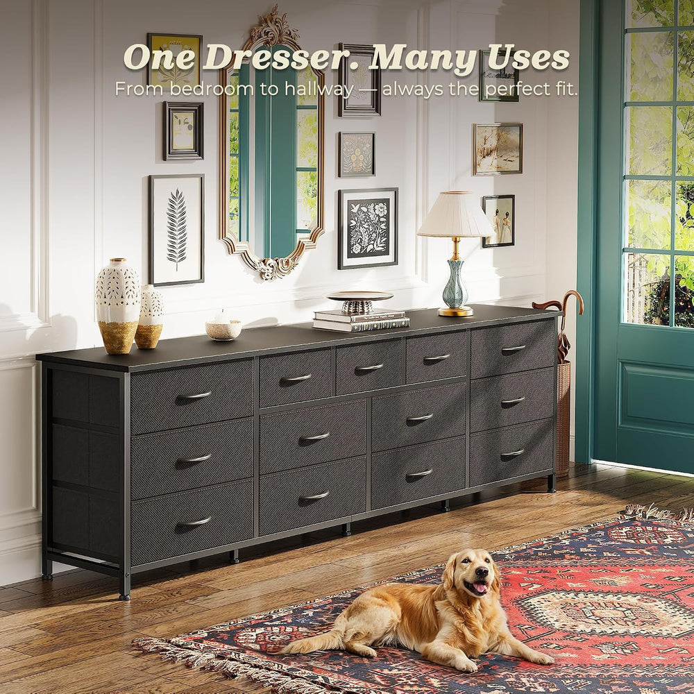 Huuger 70 Inch Long Dresser for Bedroom, TV Stand for 65, 75, 80 Inch TV